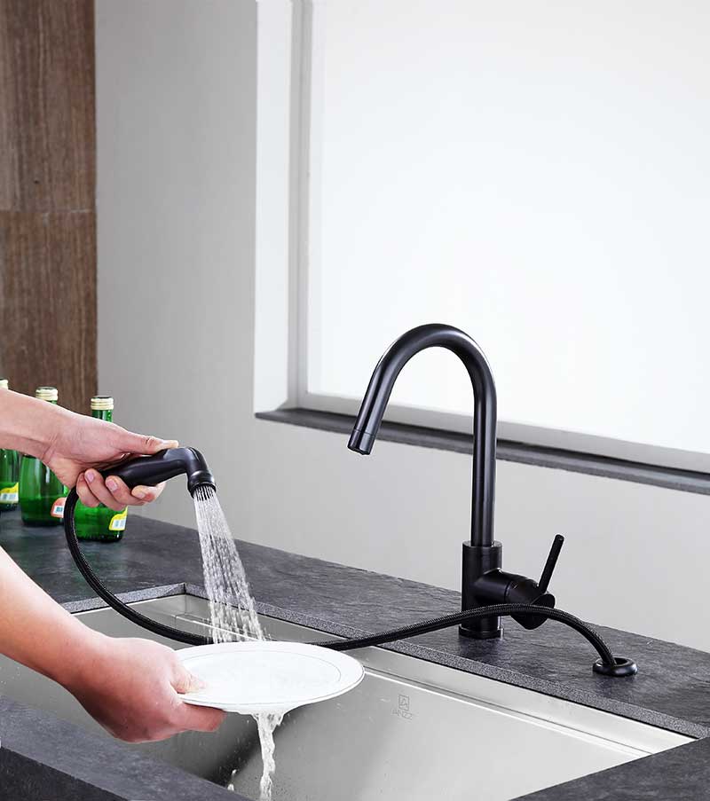 Anzzi Farnese Single-Handle Standard Kitchen Faucet with Side Sprayer in Oil Rubbed Bronze KF-AZ222ORB 7