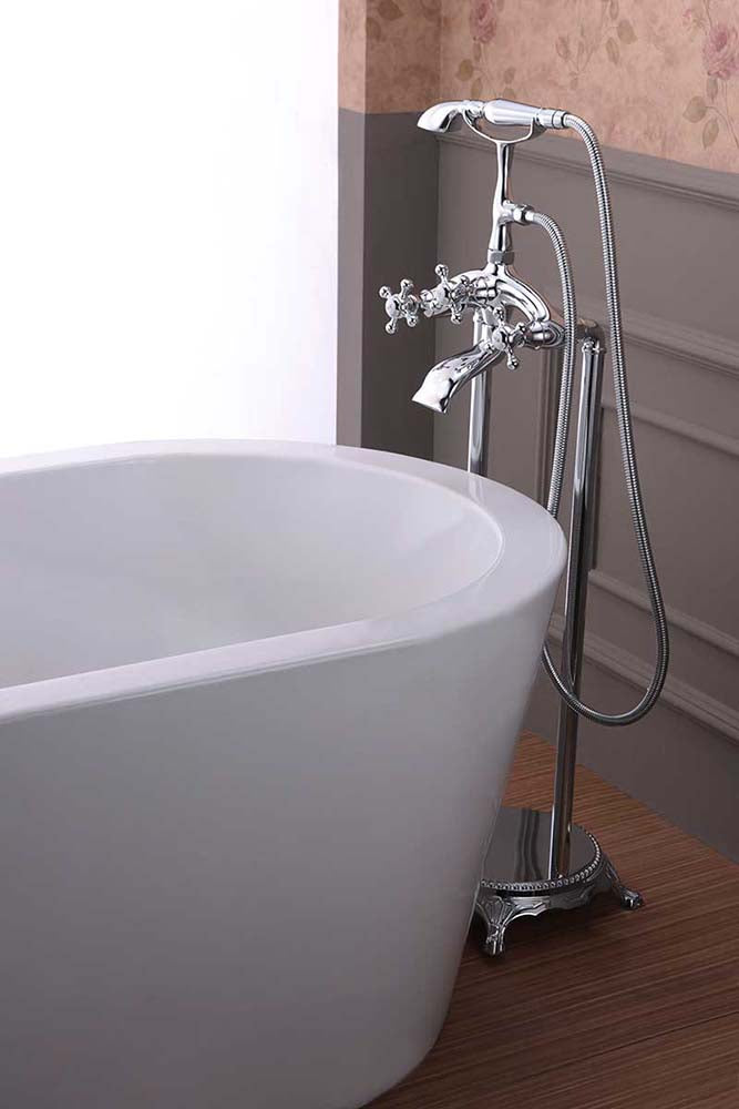 Anzzi Tugela 3-Handle Claw Foot Tub Faucet with Hand Shower in Polished Chrome FS-AZ0052CH 2