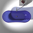 Azul 69 in. One Piece Anzzi Stone Freestanding Bathtub in Trancendent Regal Blue  6