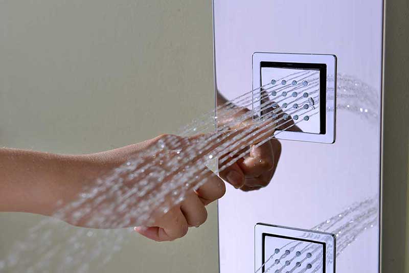 Anzzi Lann 53 in. 3-Jetted Full Body Shower Panel with Heavy Rain Showerhead and Spray Wand in Brushed Stainless Steel 8