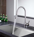 Anzzi Bell Single-Handle Pull-Out Sprayer Kitchen Faucet in Brushed Nickel KF-AZ215BN 11