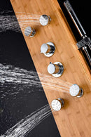 Anzzi CRANE Series 52 in. Full Body Shower Panel System with Heavy Rain Shower and Spray Wand in Natural Bamboo 9