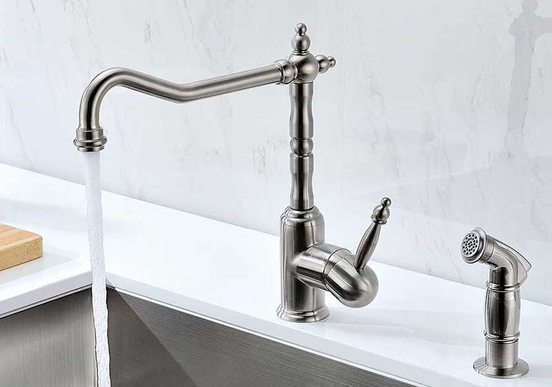 Anzzi ELYSIAN Farmhouse Stainless Steel 36 in. 0-Hole Kitchen Sink and Faucet Set with Locke Faucet in Brushed Nickel 3