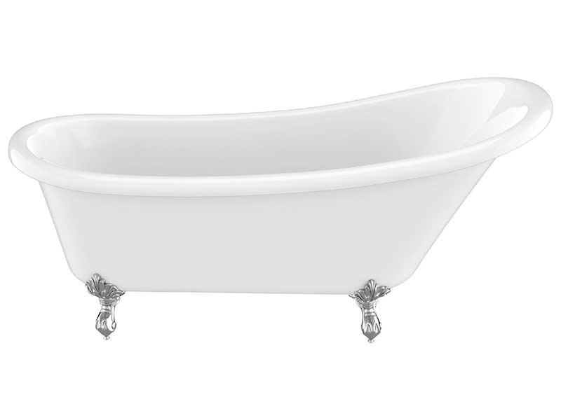 Anzzi 67.32” Diamante Slipper-Style Acrylic Claw Foot Tub in White FT-CF131FAFT-CH 8