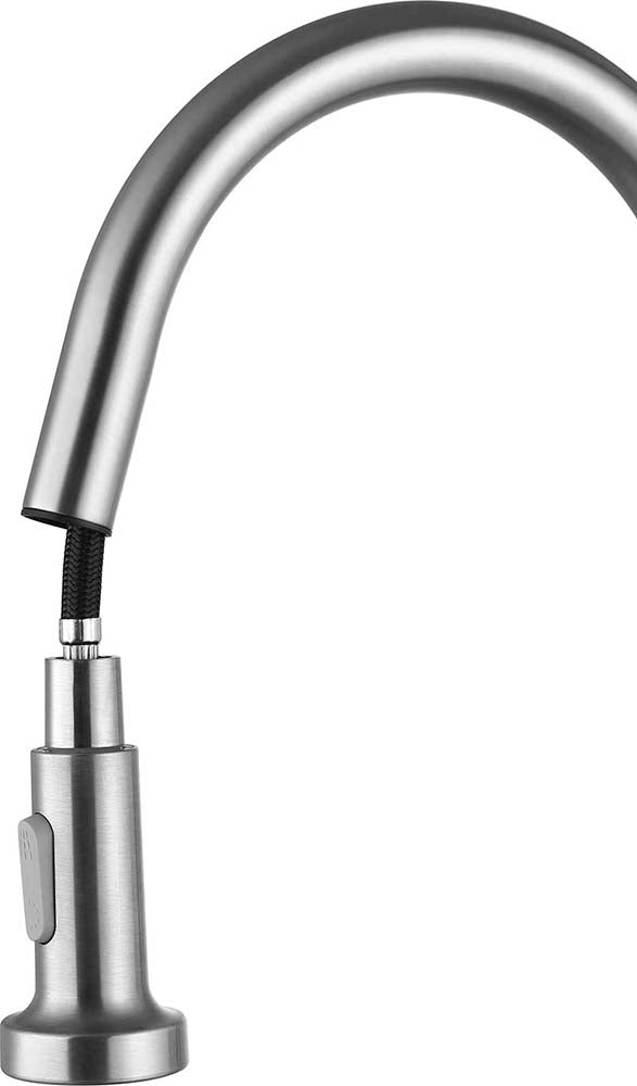 Anzzi Tycho Single-Handle Pull-Out Sprayer Kitchen Faucet in Brushed Nickel KF-AZ213BN 23