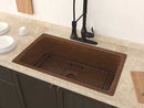 Anzzi Kaish Drop-in Handmade Copper 31 in. 0-Hole Single Bowl Kitchen Sink in Hammered Antique Copper K-AZ267 3
