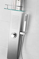 Anzzi Pioneer 44 in. Full Body Shower Panel with Heavy Rain Shower and Spray Wand in Brushed Steel
