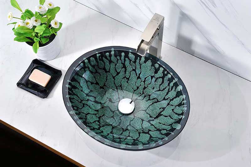 Anzzi Bravo Series Deco-Glass Vessel Sink in Lustrous Black 7