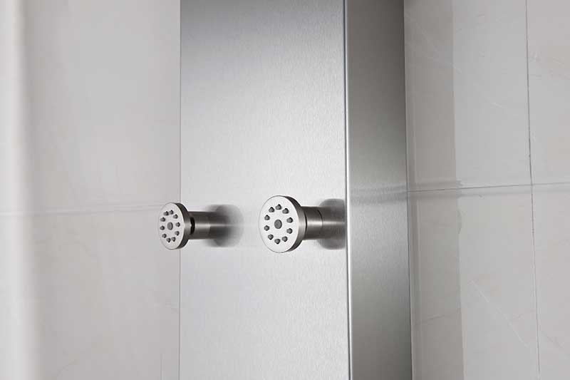 Anzzi Fontan 64 in. 6-Jetted Full Body Shower Panel with Heavy Rain Shower and Spray Wand in Brushed Steel SP-AZ026 16