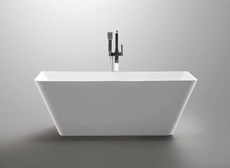 Anzzi Zenith Series 5.58 ft. Freestanding Bathtub in White FT-AZ099 5