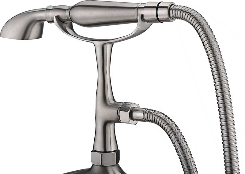 Anzzi Tugela 3-Handle Claw Foot Tub Faucet with Hand Shower in Brushed Nickel FS-AZ0052BN 12
