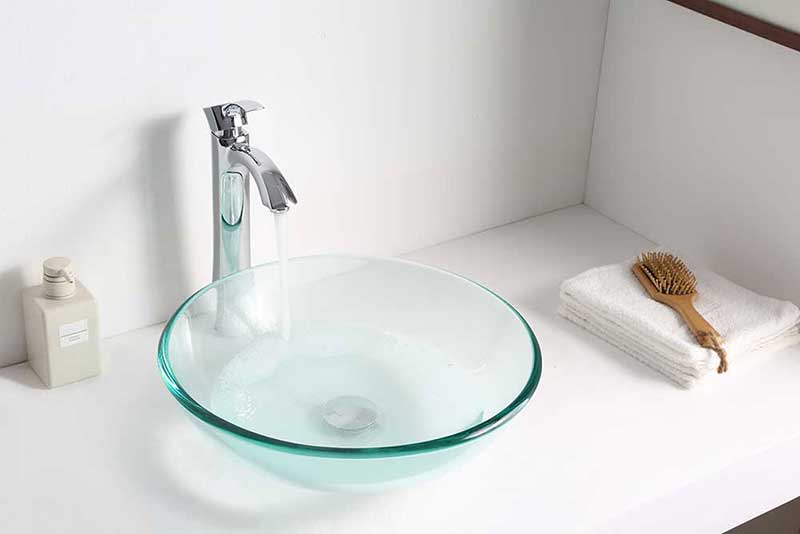 Anzzi Etude Series Deco-Glass Vessel Sink in Lustrous Clear Finish 7