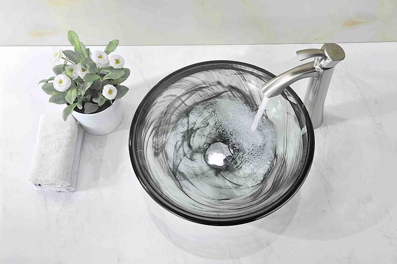 Anzzi Verabue Series Vessel Sink with Pop-Up Drain in Slumber Wisp N49 4