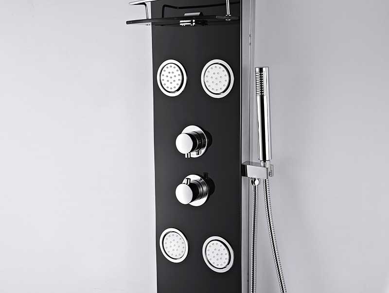 Anzzi Colossal Series 56 in. Full Body Shower Panel System with Heavy Rain Shower and Spray Wand in Black SP-AZ8095 3