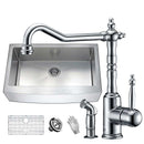 Anzzi Elysian Farmhouse 36 in. Single Bowl Kitchen Sink with Faucet in Polished Chrome KAZ36201A-037