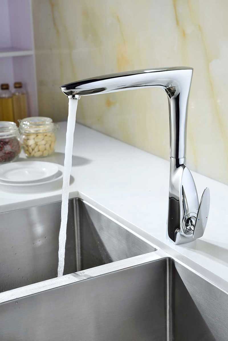 Anzzi Timbre Series Single Handle Kitchen Faucet in Polished Chrome 4