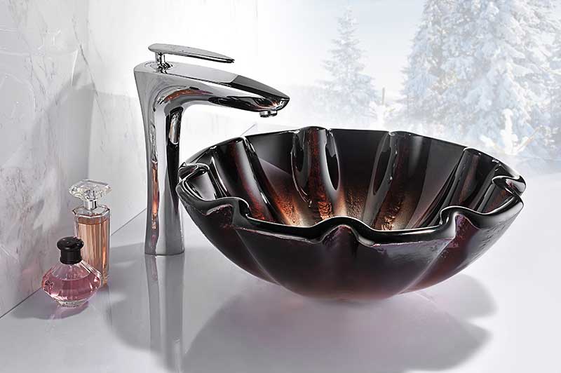 Anzzi Tara Series Deco-Glass Vessel Sink in Opal Crest LS-AZ8184 5