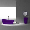 Ember 65 in. One Piece Anzzi Stone Freestanding Bathtub in Translucent Evening Violet 5