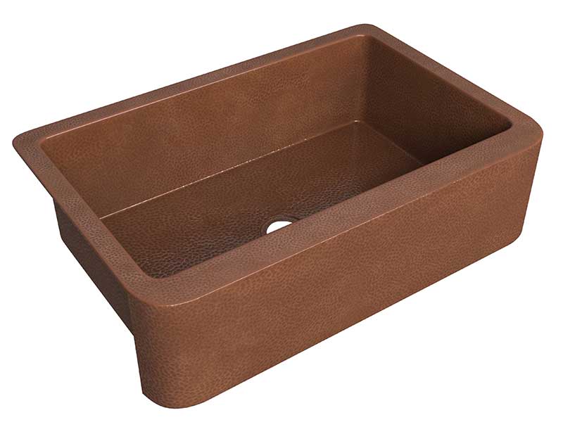 Anzzi Miletus Farmhouse Handmade Copper 33 in. 0-Hole Single Bowl Kitchen Sink in Hammered Antique Copper SK-013 5
