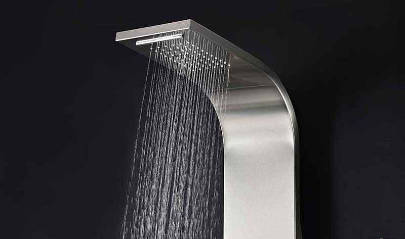 Anzzi FIELD Series 58 in. Full Body Shower Panel System with Heavy Rain Shower and Spray Wand in Brushed Steel 6