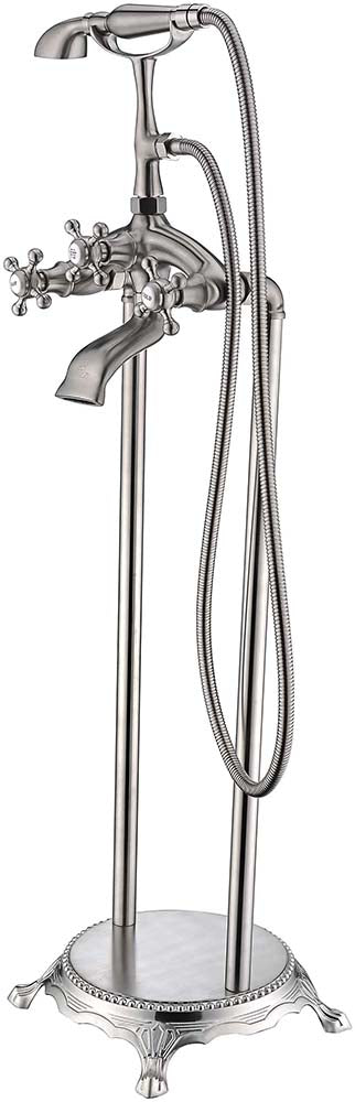 Anzzi Tugela 3-Handle Claw Foot Tub Faucet with Hand Shower in Brushed Nickel FS-AZ0052BN 15