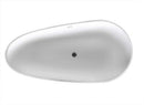 Anzzi Fiume 5.6 ft. Man-Made Stone Freestanding Non-Whirlpool Bathtub in Matte White and Kase Series Faucet in Chrome 3