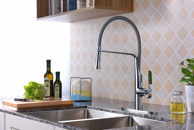 Anzzi Accent Single Handle Pull-Down Sprayer Kitchen Faucet in Polished Chrome KF-AZ003 2