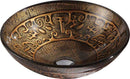 Anzzi Alto Series Deco-Glass Vessel Sink in Lustrous Brown with Key Faucet in Polished Chrome 2