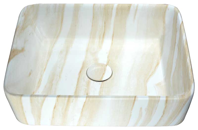 Anzzi Marbled Series Ceramic Vessel Sink in Marbled Cream Finish LS-AZ243 3