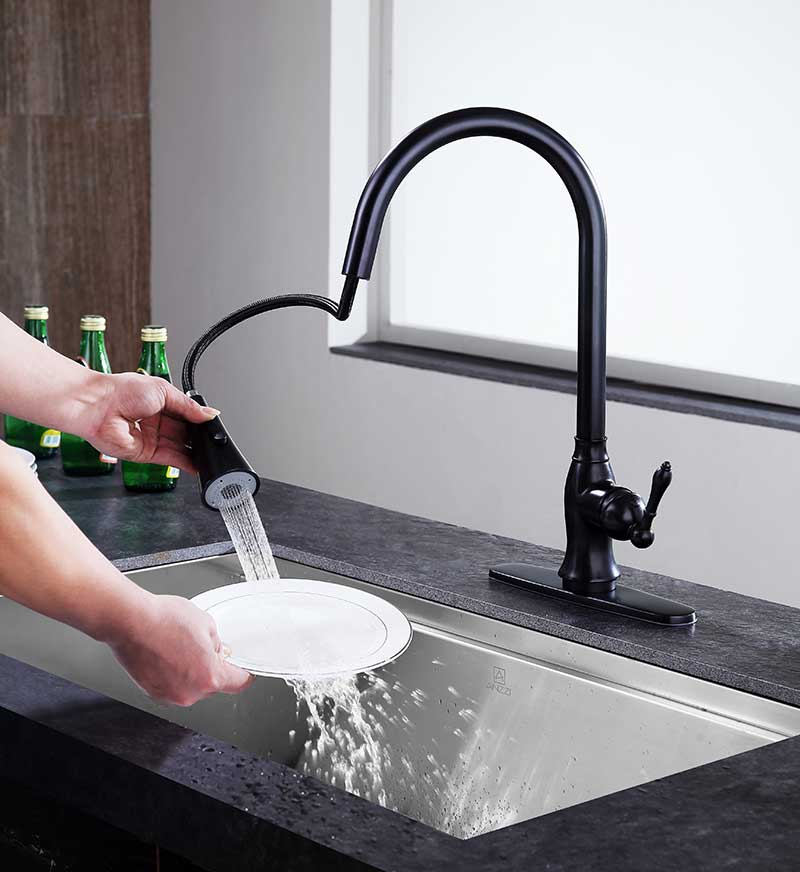 Anzzi Rodeo Single-Handle Pull-Out Sprayer Kitchen Faucet in Oil Rubbed Bronze KF-AZ214ORB 7