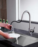 Anzzi Sire Single-Handle Pull-Out Sprayer Kitchen Faucet in Brushed Nickel KF-AZ212BN 4