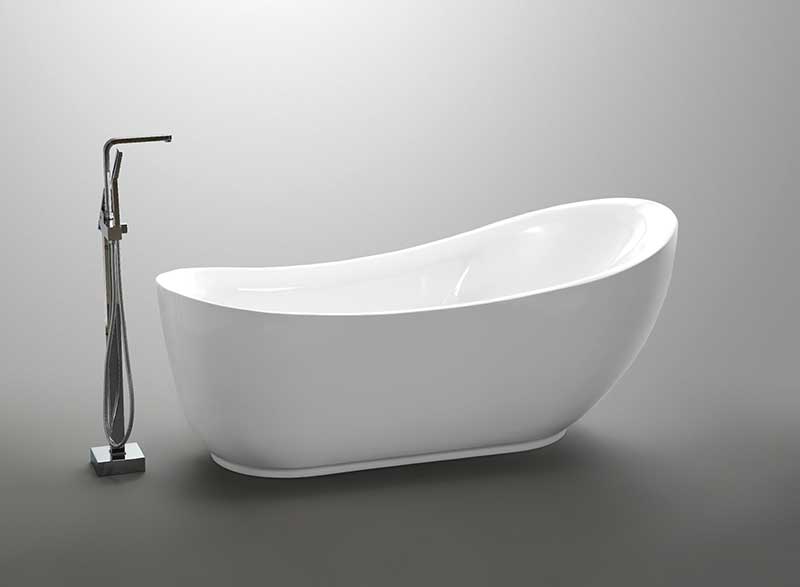 Anzzi Talyah Series 5.92 ft. Freestanding Bathtub in White FT-AZ090 3