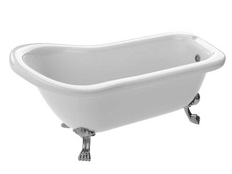 Anzzi PEGASUS 5.5 ft. Claw Foot One Piece Acrylic Freestanding Soaking Bathtub in Glossy White 