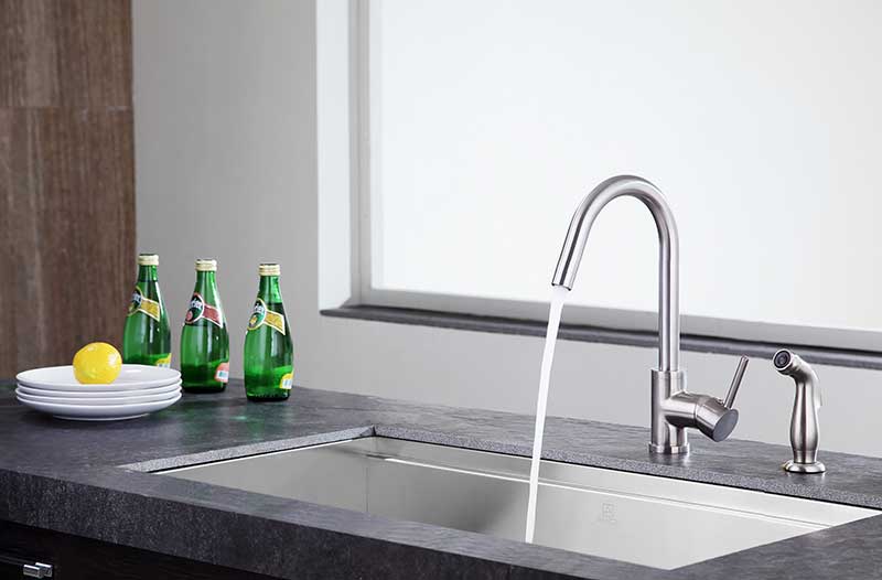 Anzzi Farnese Single-Handle Standard Kitchen Faucet in Brushed Nickel KF-AZ222BN 14