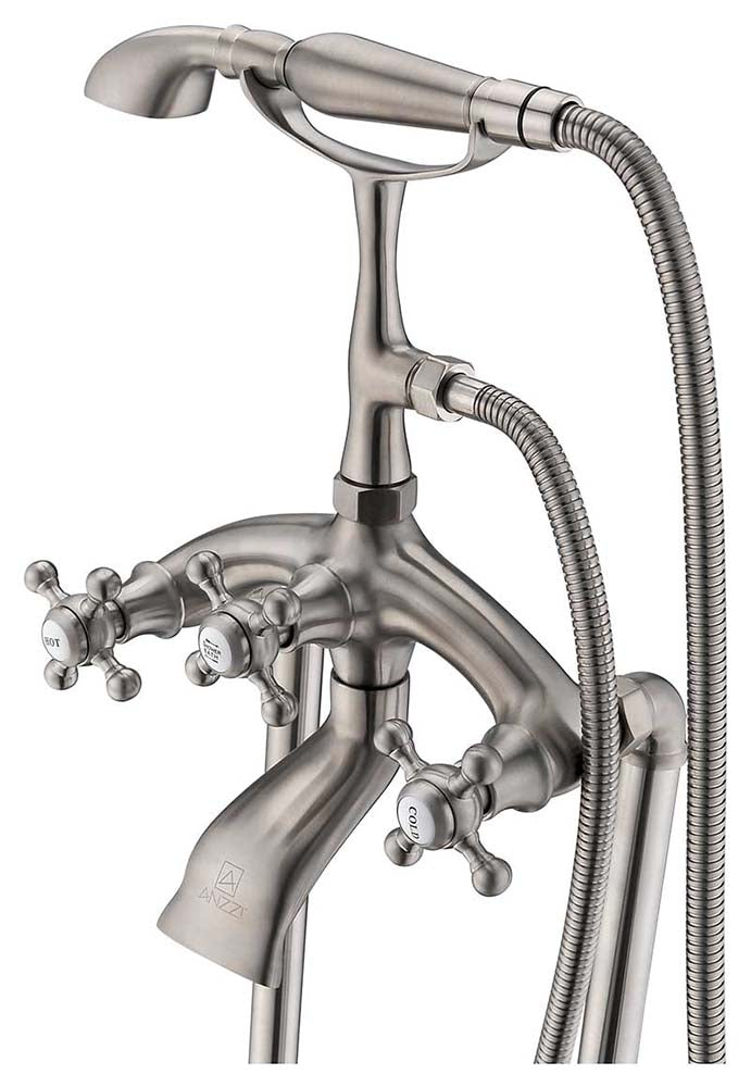 Anzzi Tugela 3-Handle Claw Foot Tub Faucet with Hand Shower in Brushed Nickel FS-AZ0052BN 8