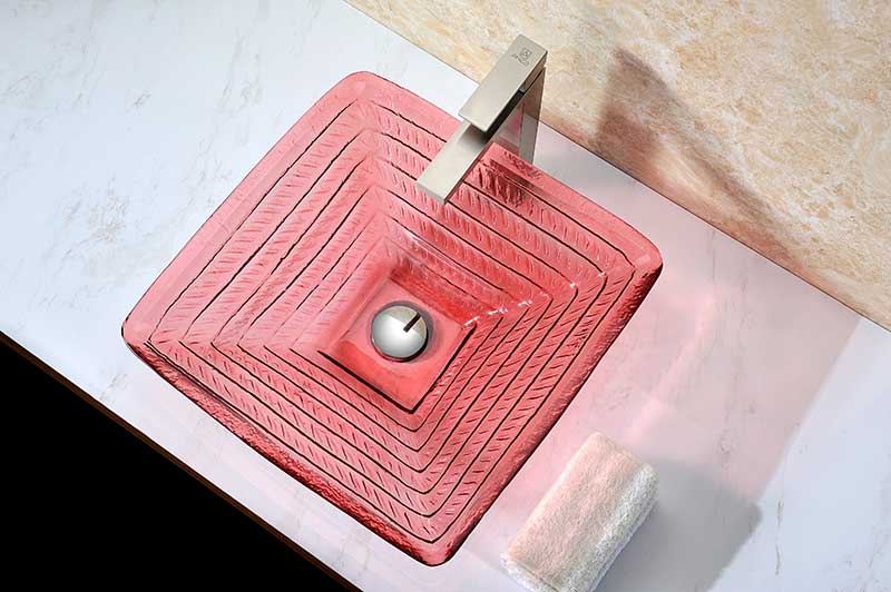 Anzzi Nono Series Deco-Glass Vessel Sink in Lustrous Translucent Red LS-AZ8110 4