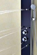 Anzzi Melody 59 in. 6-Jetted Full Body Shower Panel with Heavy Rain Shower and Spray Wand in Black Deco-Glass 9
