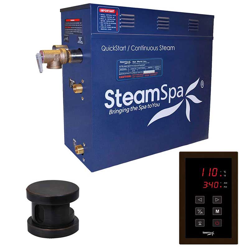SteamSpa Oasis 9 KW QuickStart Acu-Steam Bath Generator Package in Oil Rubbed Bronze