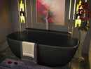 Vida 62 in. One Piece Anzzi Stone Freestanding Bathtub in Translucent Midnight Black 2