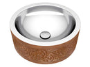 Anzzi Cadmean 16 in. Handmade Vessel Sink in Polished Antique Copper with Floral Design Exterior BS-008 6
