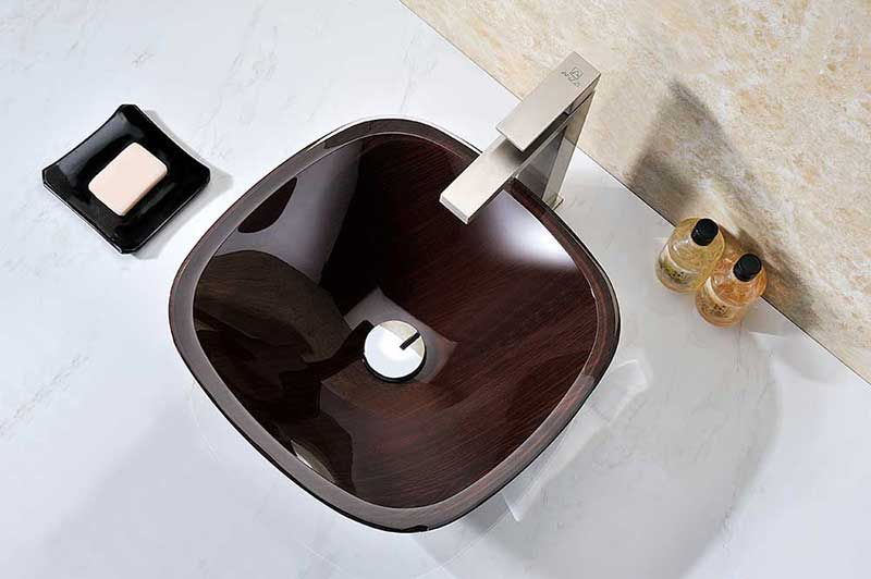 Anzzi Cansa Series Deco-Glass Vessel Sink in Rich Timber 4