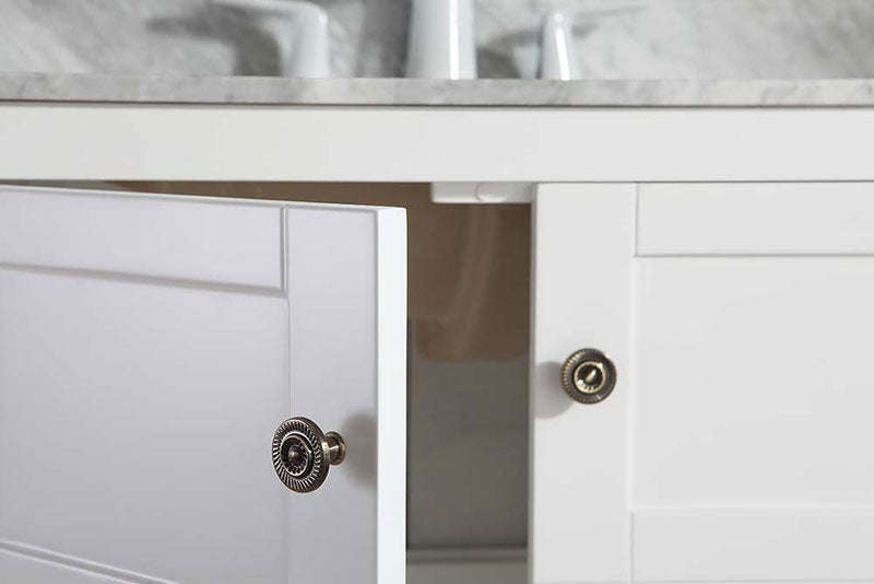 Anzzi Montaigne 30 in. W x 22 in. D Vanity in White with Marble Vanity Top in Carrara White with White Basin and Mirror 7