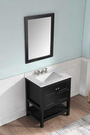 Anzzi Montaigne 30 in. W x 22 in. D Vanity in Espresso with Marble Vanity Top in Carrara White with White Basin and Mirror 3