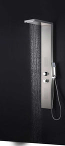 Anzzi EXPANSE Series 64 in. Full Body Shower Panel System with Heavy Rain Shower and Spray Wand in Brushed Steel 3