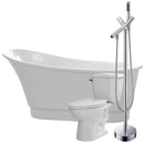 Anzzi Prima 67 in. Acrylic Flatbottom Non-Whirlpool Bathtub with Havasu Faucet and Kame 1.28 GPF Toilet FTAZ095-42C-55