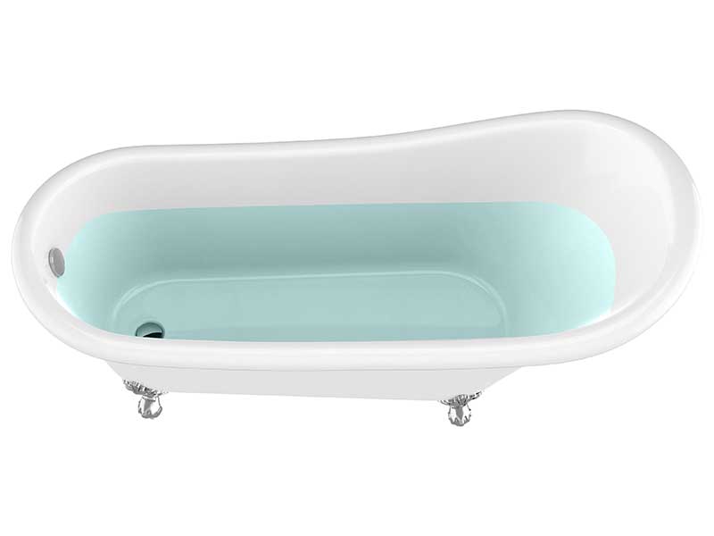 Anzzi 67.32” Diamante Slipper-Style Acrylic Claw Foot Tub in White FT-CF131FAFT-CH 6