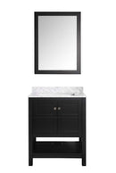 Anzzi Montaigne 30 in. W x 22 in. D Vanity in Espresso with Marble Vanity Top in Carrara White with White Basin and Mirror 11