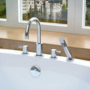 Anzzi Lien Series 2-Handle Lever Roman Bathtub Faucet with Shower Wand in Polished Chrome 2
