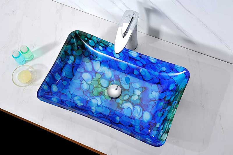Anzzi Voce Series Deco-Glass Vessel Sink in Lustrous Blue 4