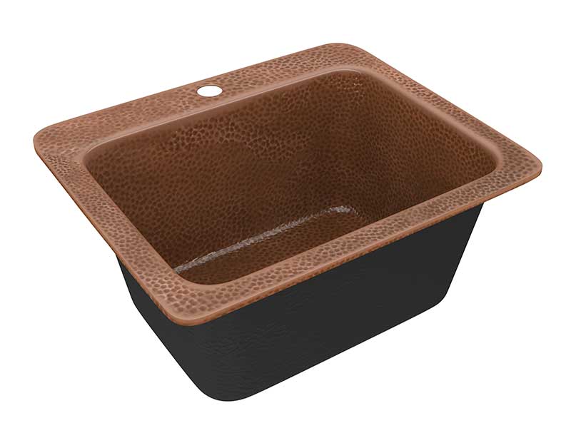 Anzzi Manisa Drop-in Handmade Copper 18 in. 1-Hole Single Bowl Kitchen Sink in Hammered Antique Copper SK-030 6